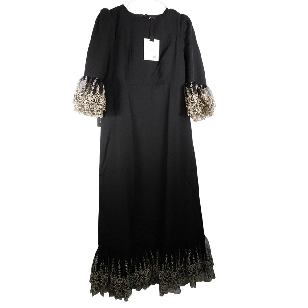 New Tuckernuck Pomander Place Gold Lace Lillith Midi Dress Sz Medium 0107 - Picture 4 of 11